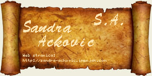 Sandra Acković vizit kartica